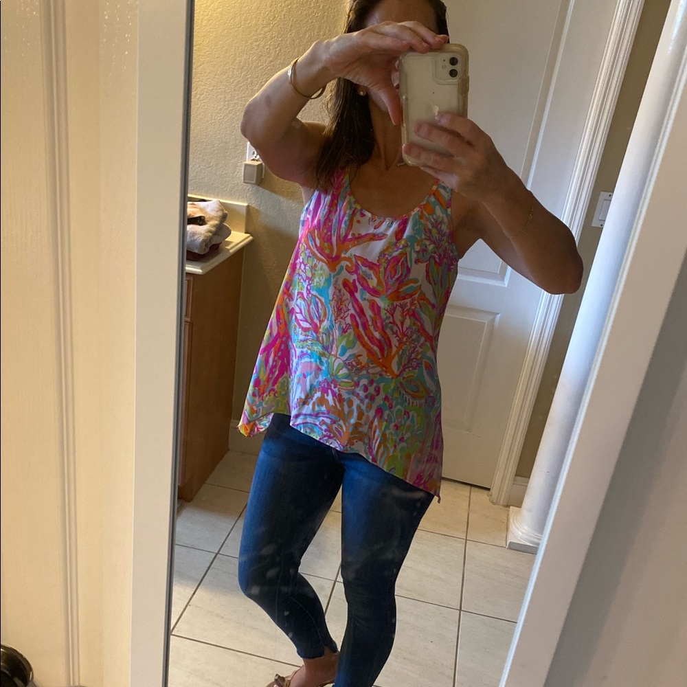 EUC silk asymmetric Lilly Pulitzer tip
